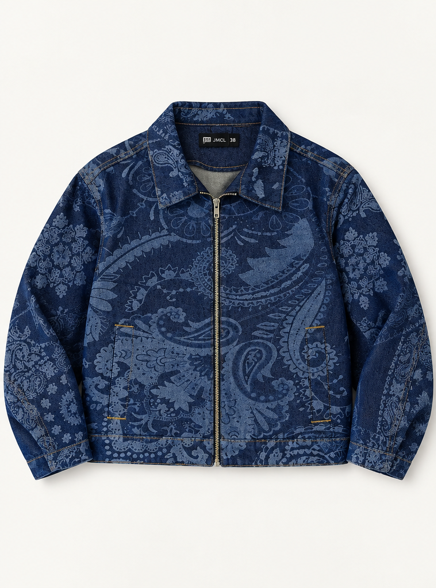 Women's Laser Print  Denim Jacket