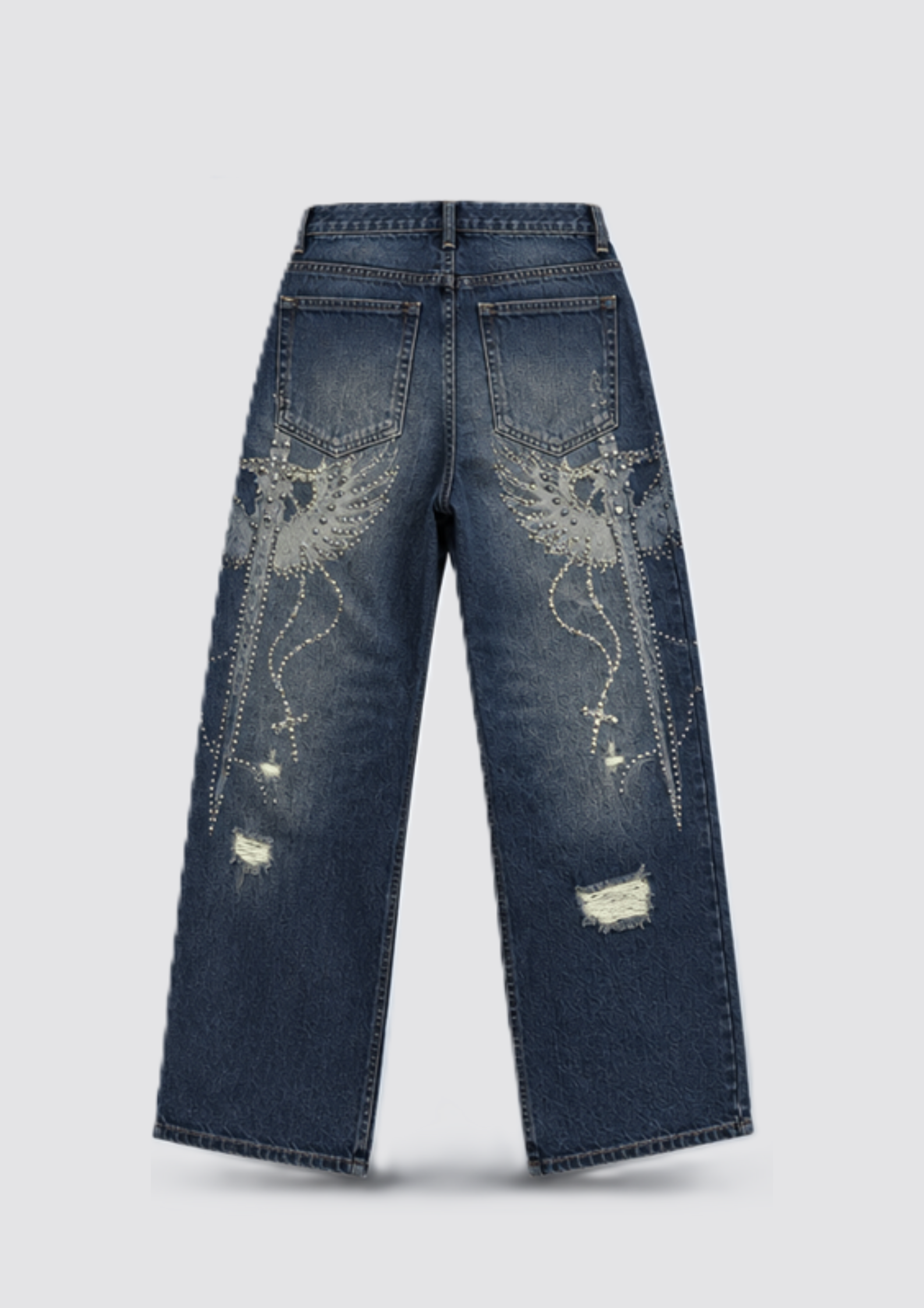 Men's distressed Laser with Studs
